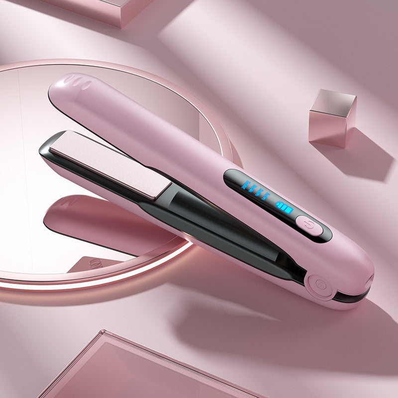 Wireless 2-in-1 Hair Straightener & Curler, USB Rechargeable, 5000mAh, 200°C, Portable, 4 Heat Settings, Wet & Dry Use