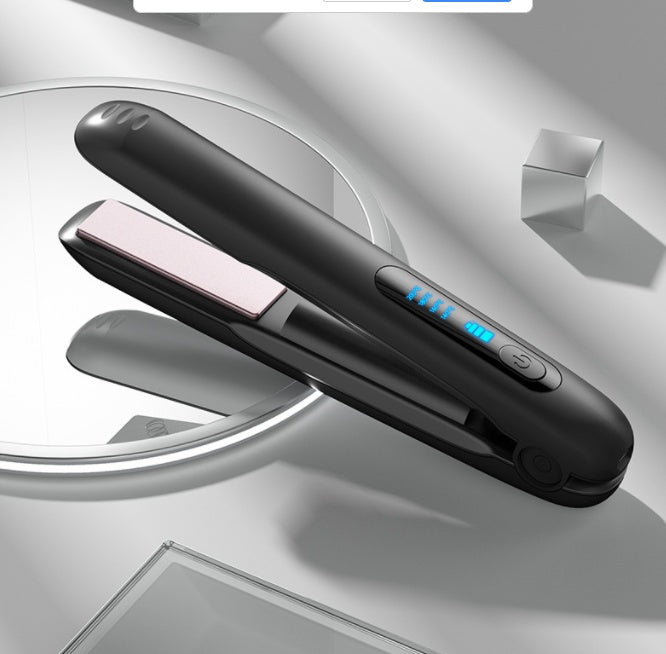 Wireless 2-in-1 Hair Straightener & Curler, USB Rechargeable, 5000mAh, 200°C, Portable, 4 Heat Settings, Wet & Dry Use