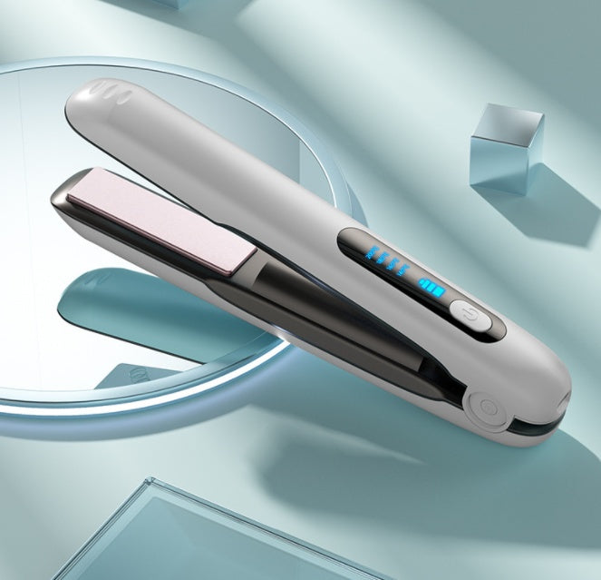 Wireless 2-in-1 Hair Straightener & Curler, USB Rechargeable, 5000mAh, 200°C, Portable, 4 Heat Settings, Wet & Dry Use