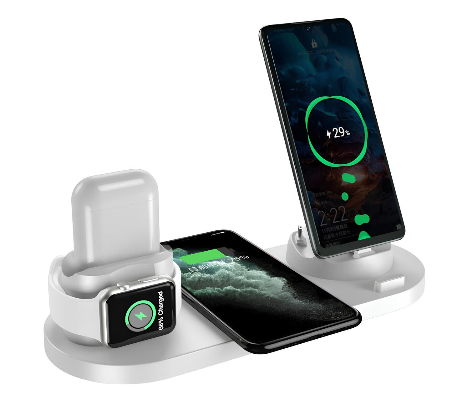 6-in-1 Wireless Fast Charging Dock – Multi-Device Charging Station for Phone & Watch