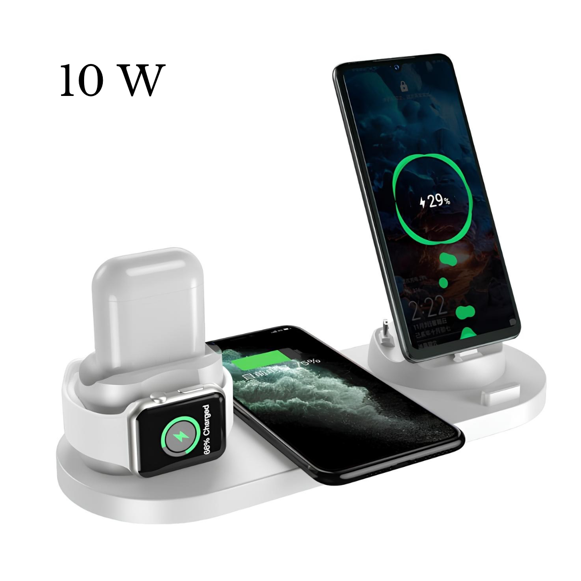 6-in-1 Wireless Fast Charging Dock – Multi-Device Charging Station for Phone & Watch