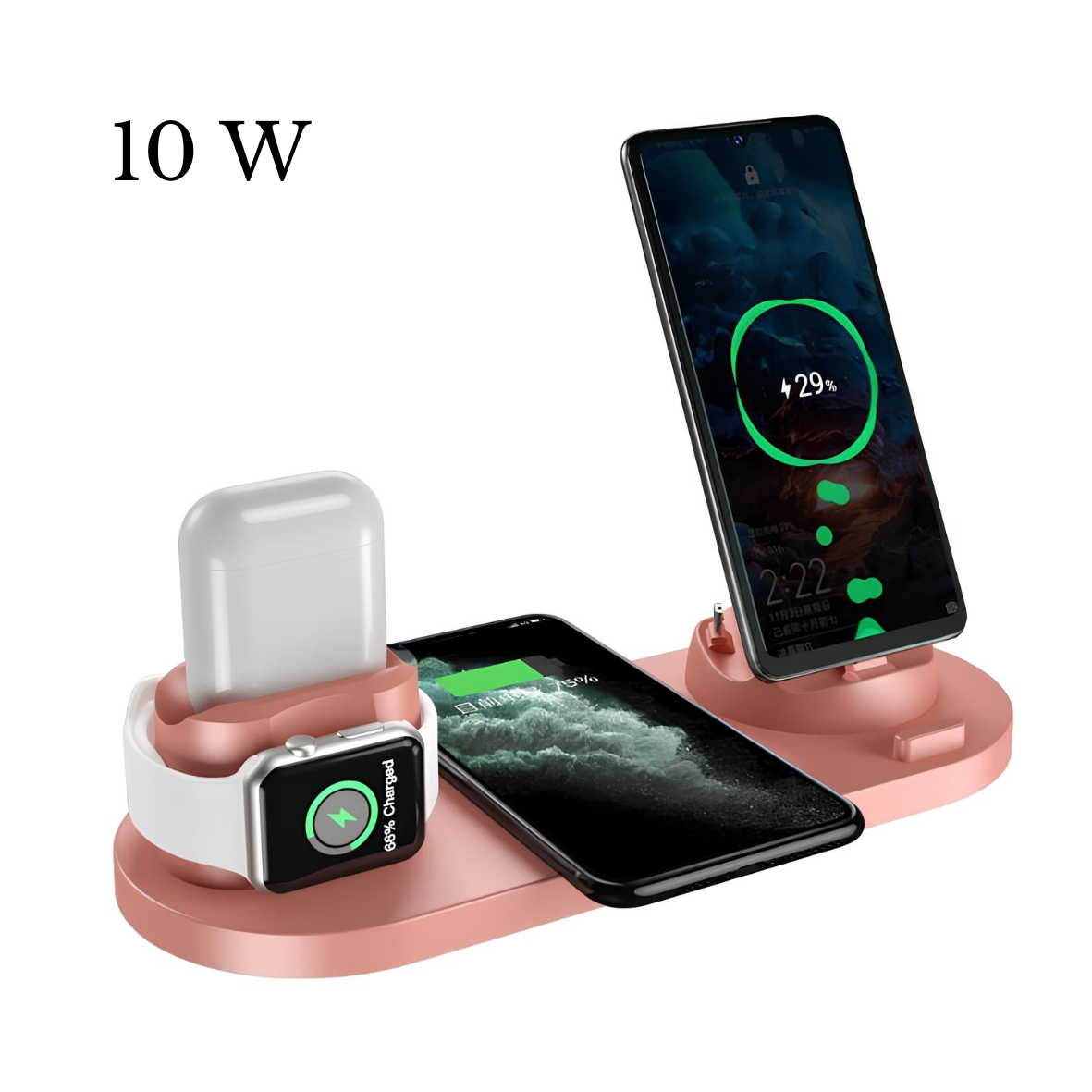 6-in-1 Wireless Fast Charging Dock – Multi-Device Charging Station for Phone & Watch