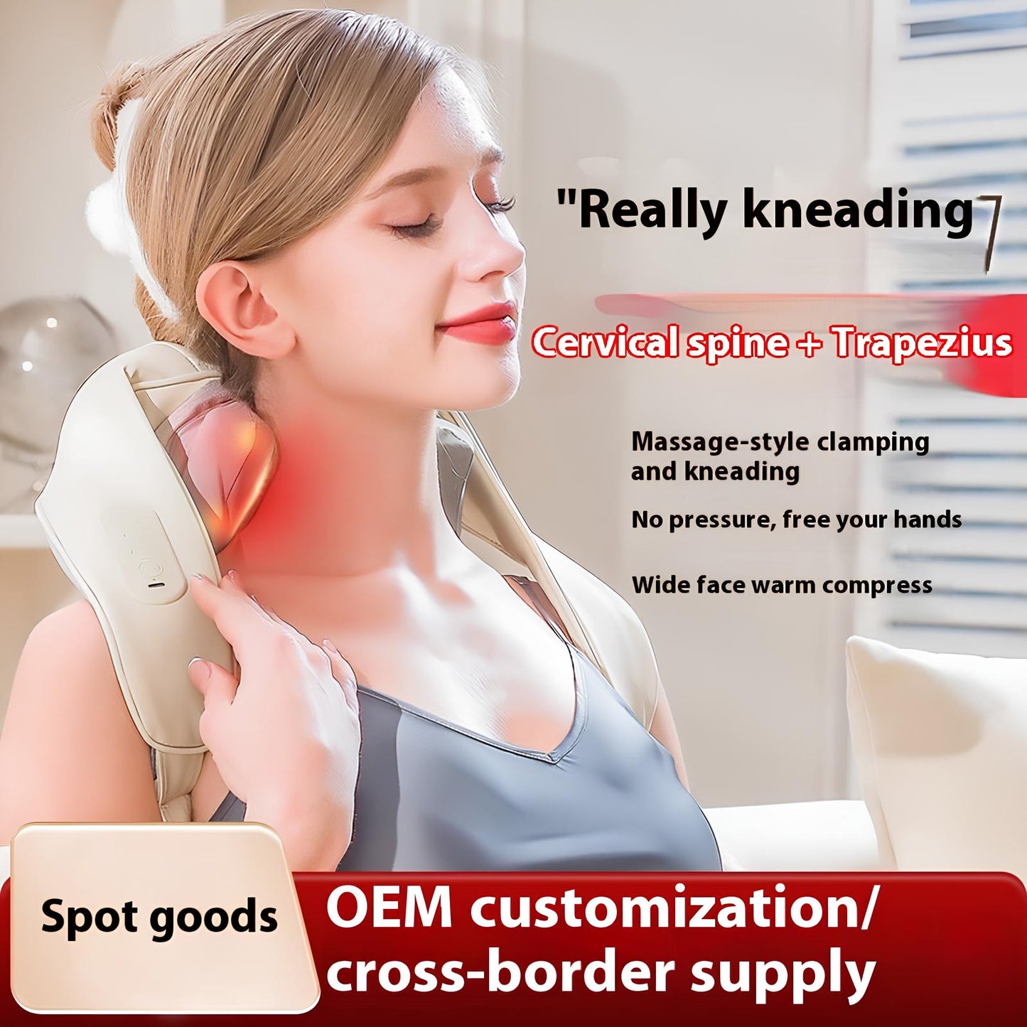 Deep Tissue Shoulder & Neck Massager – Oblique Muscle Kneading Therapy for Cervical Spine Relief