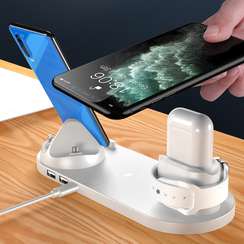 6-in-1 Wireless Fast Charging Dock – Multi-Device Charging Station for Phone & Watch