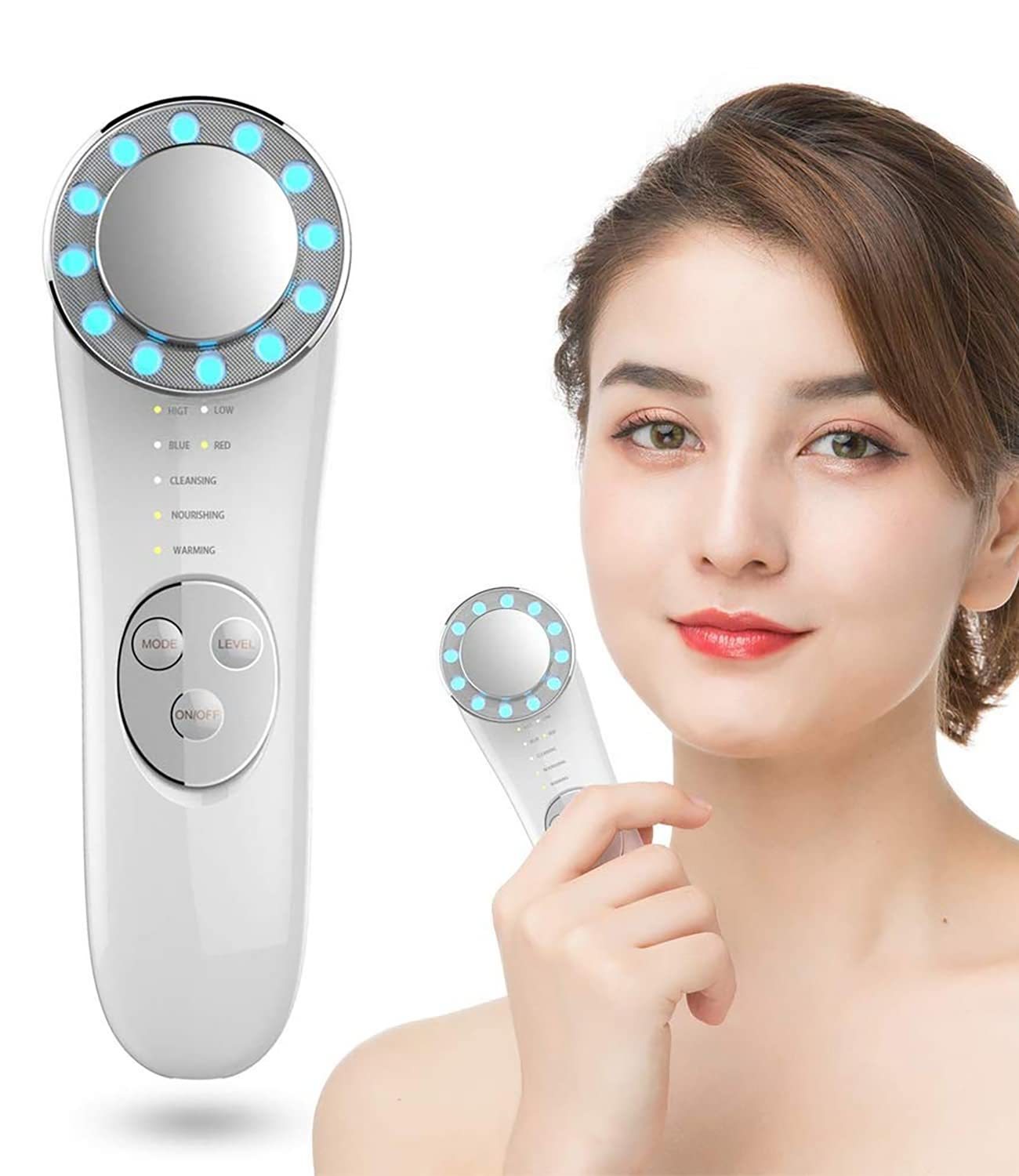 7 in 1 Galvanic Facial Massager & High Frequency Face Lifting Machine for Skin Tightening